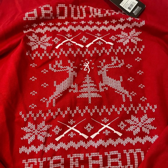 Browning Men's Festive Red Crewneck Sweater - Picture 4 of 5